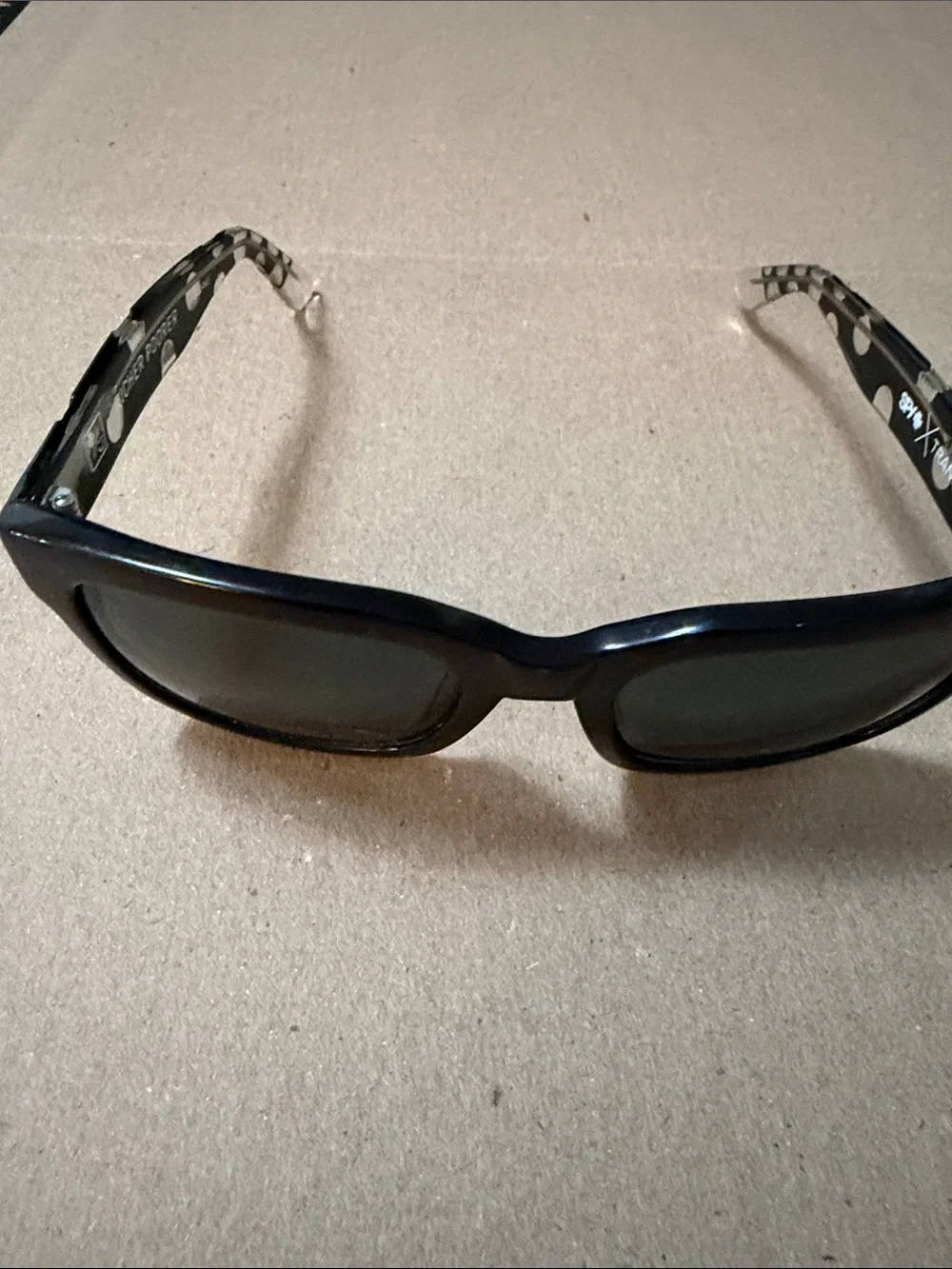 SPY Black Sunglasses with Patterned Arms